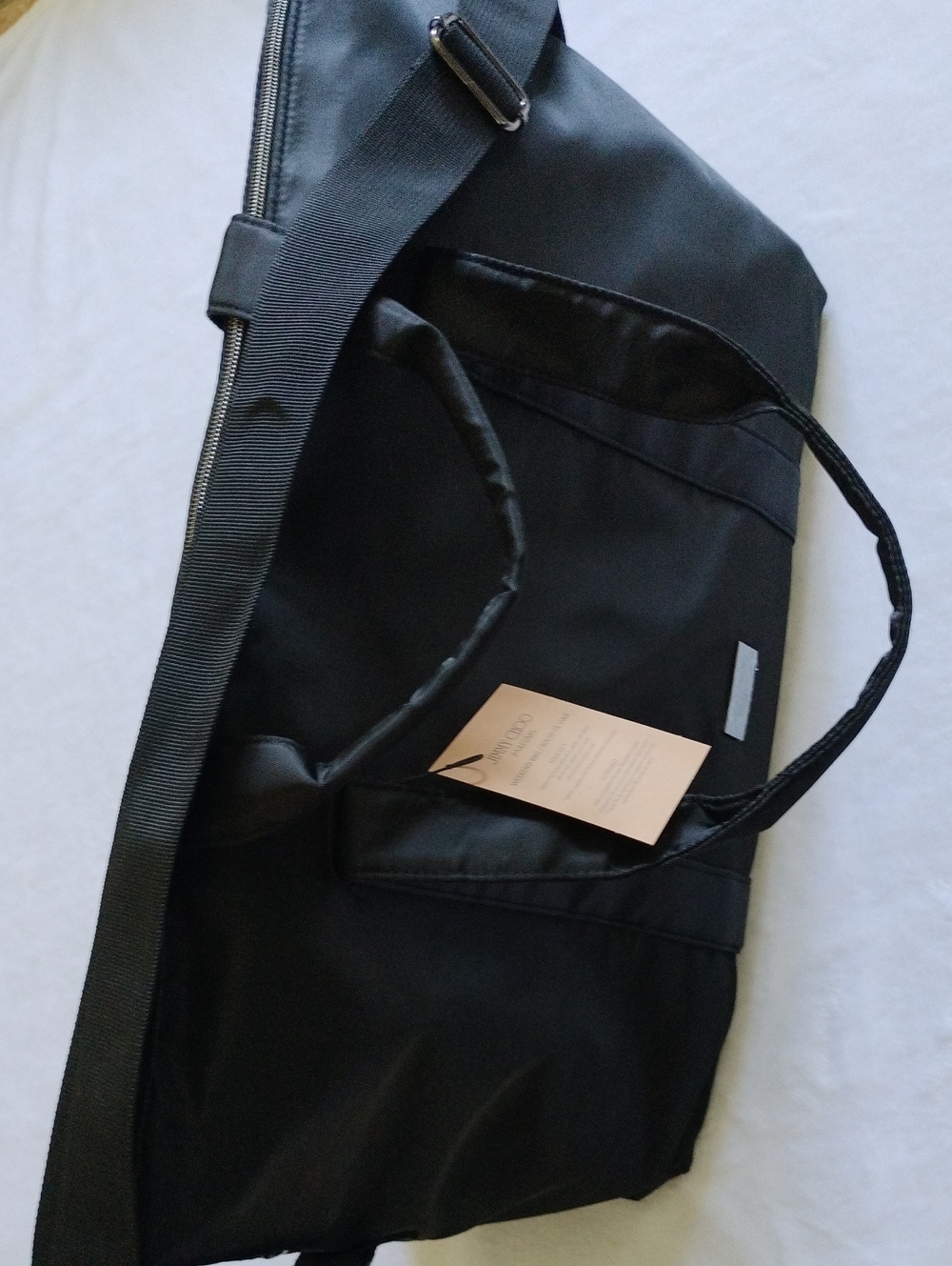 Jimmy Choo Parfums Black Nylon Weekend Duffle Bag